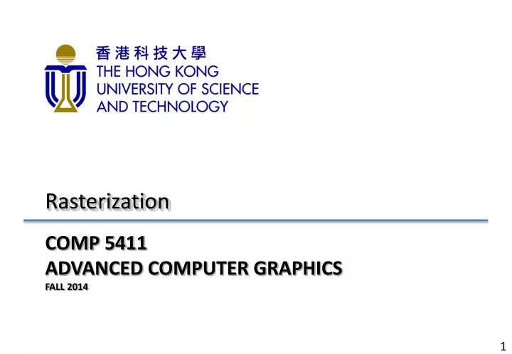 comp 5411 advanced computer graphics fall 2014