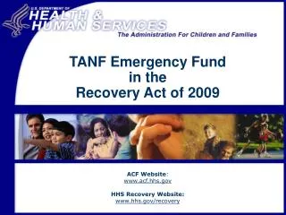 TANF Emergency Fund in the Recovery Act of 2009