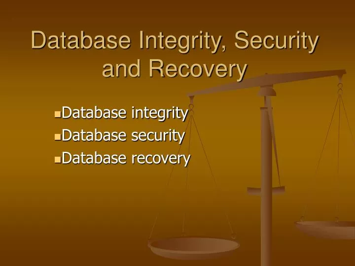 database integrity security and recovery