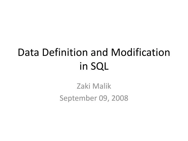 data definition and modification in sql