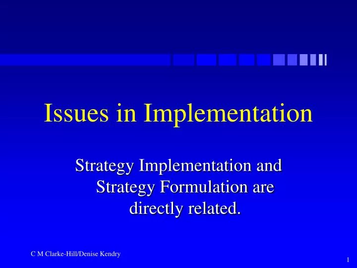 issues in implementation