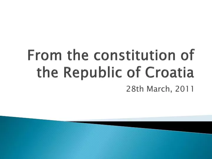 from the constitution of the republic of croatia