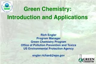 Green Chemistry: Introduction and Applications