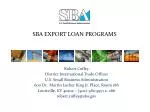 SBA EXPORT LOAN PROGRAMS - slide 1