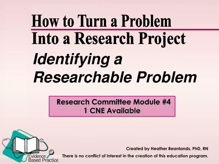 identifying a researchable problem