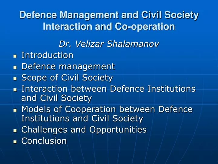defence management and civil society interaction and co operation