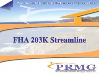 FHA 203K Streamline