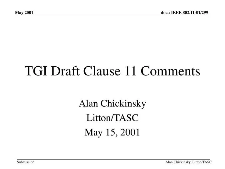 tgi draft clause 11 comments
