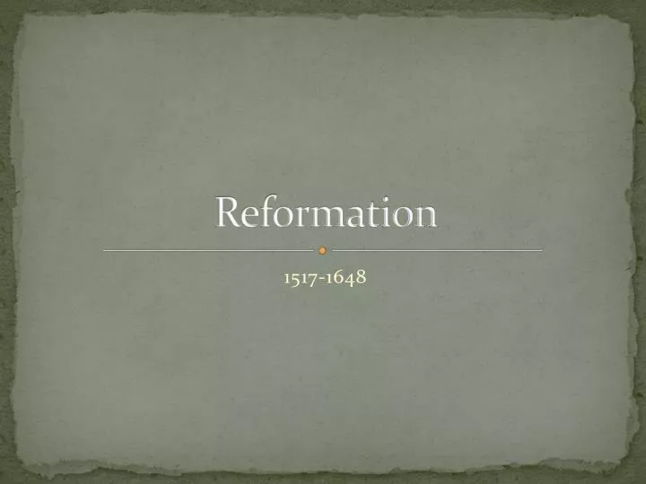 reformation