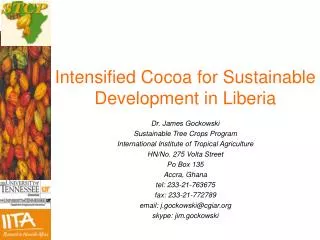 Intensified Cocoa for Sustainable Development in Liberia