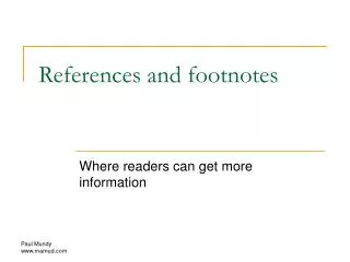 References and footnotes