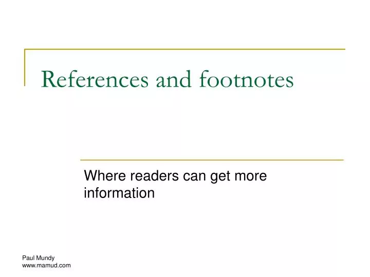references and footnotes