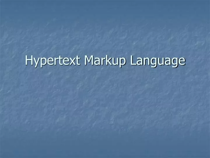 hypertext markup language