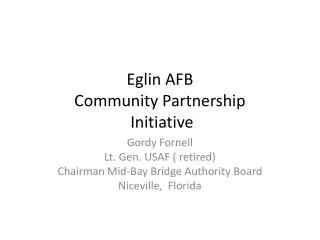 Eglin AFB Community Partnership Initiative