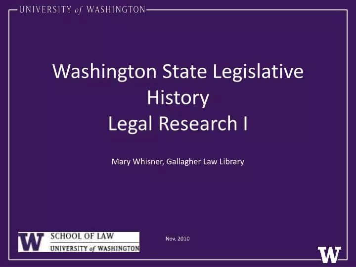 washington state legislative history legal research i