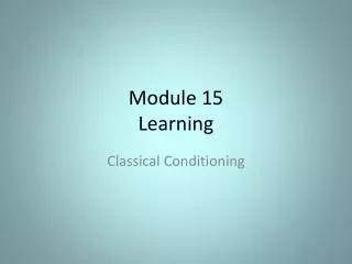Module 15 Learning