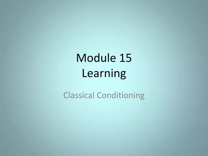 module 15 learning