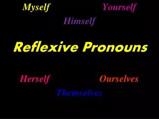 Myself Yourself Himself Reflexive Pronouns Herself Ourselves Themselves