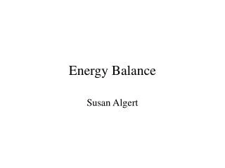 energy balance