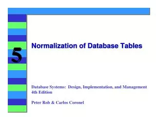 Normalization of Database Tables