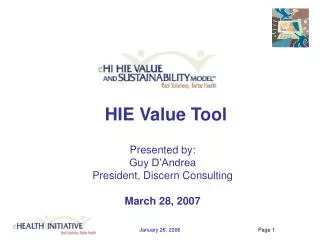 HIE Value Tool