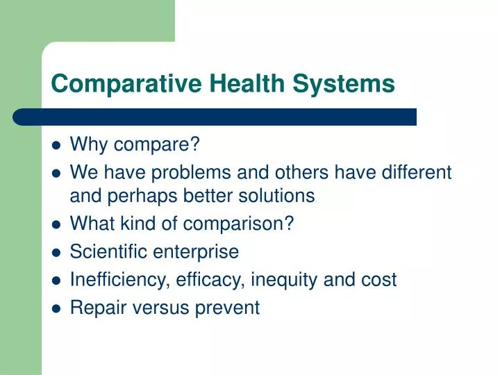 comparative health systems