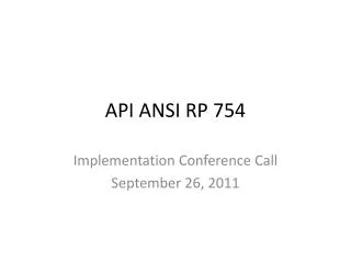 API ANSI RP 754