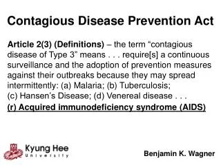 Contagious Disease Prevention Act