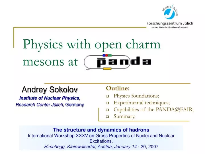physics with open charm mesons at