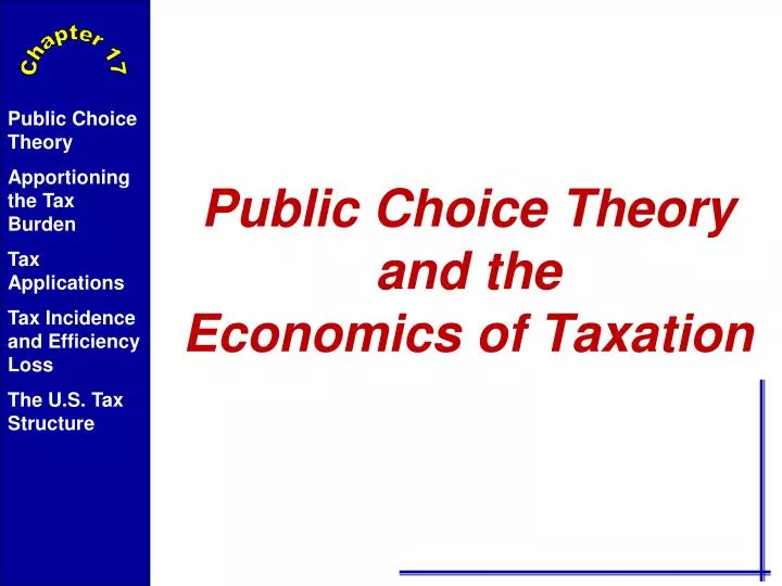 public choice theory and the economics of taxation