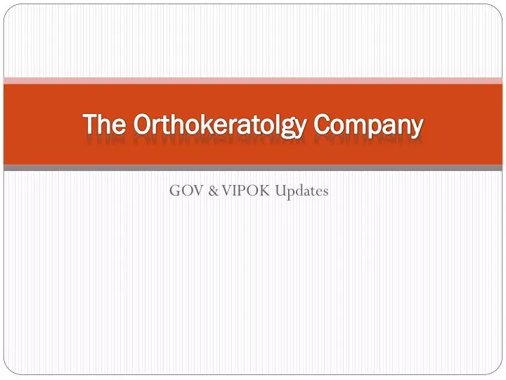 the orthokeratolgy company