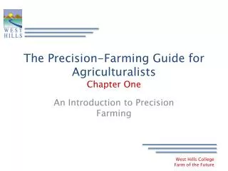 The Precision-Farming Guide for Agriculturalists Chapter One
