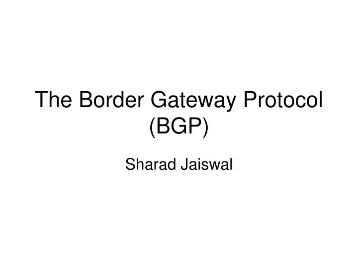 the border gateway protocol bgp