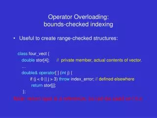 Operator Overloading: bounds-checked indexing