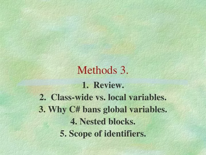 methods 3