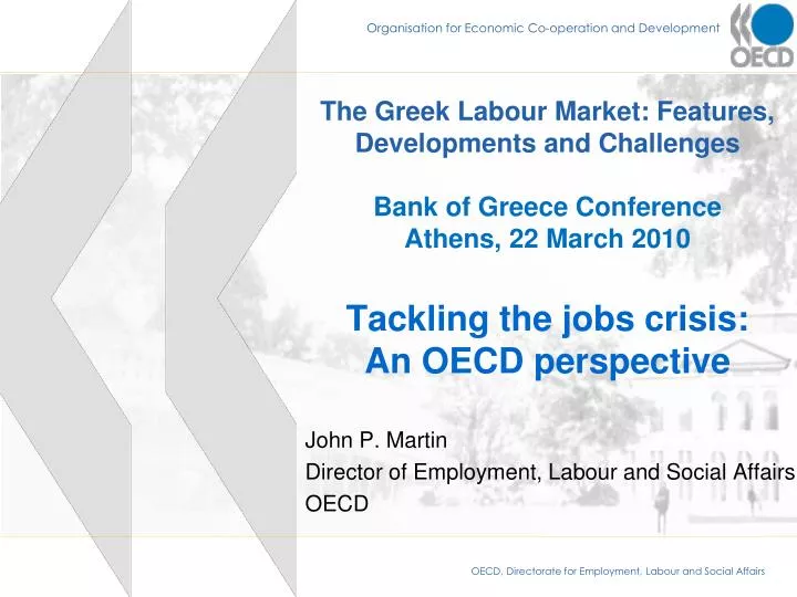 john p martin director of employment labour and social affairs oecd