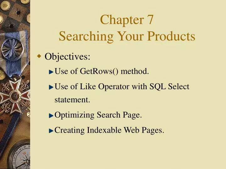 chapter 7 searching your products