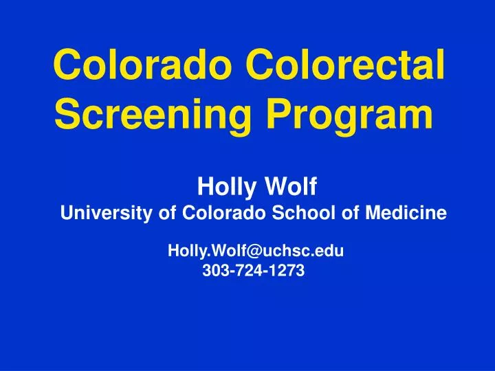 colorado colorectal screening program