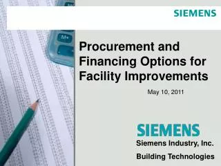 Procurement and Financing Options for Facility Improvements