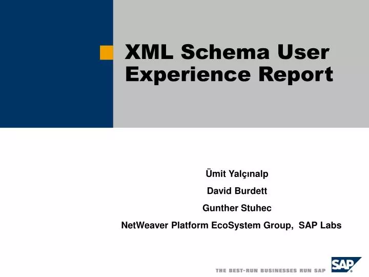 xml schema user experience report