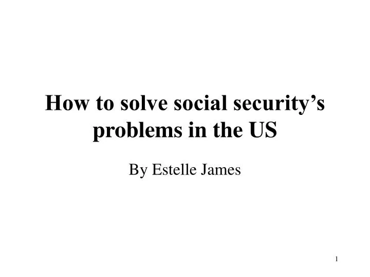 how to solve social security s problems in the us