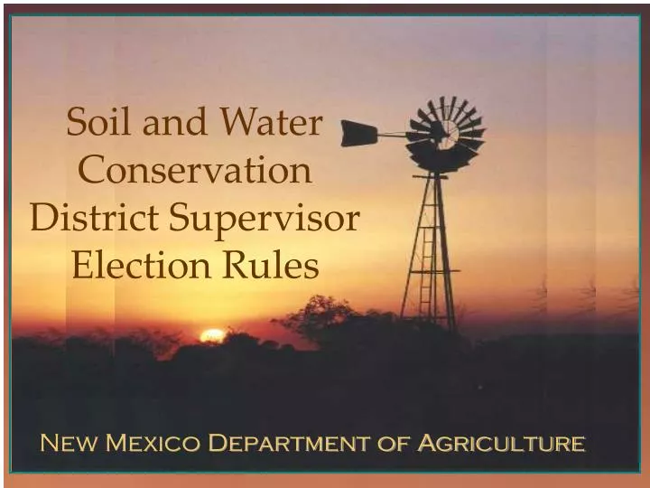 soil and water conservation district supervisor election rules