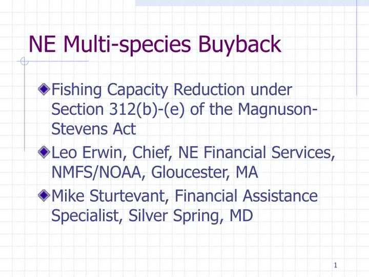 ne multi species buyback