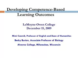 LeMoyne -Owen College December 15, 2009