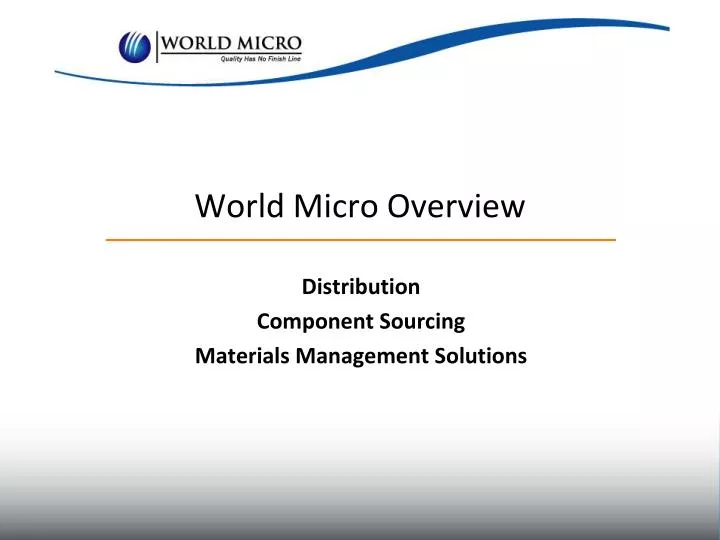 world micro overview