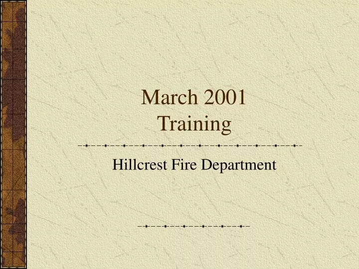 march 2001 training