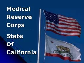 Medical Reserve Corps State Of California