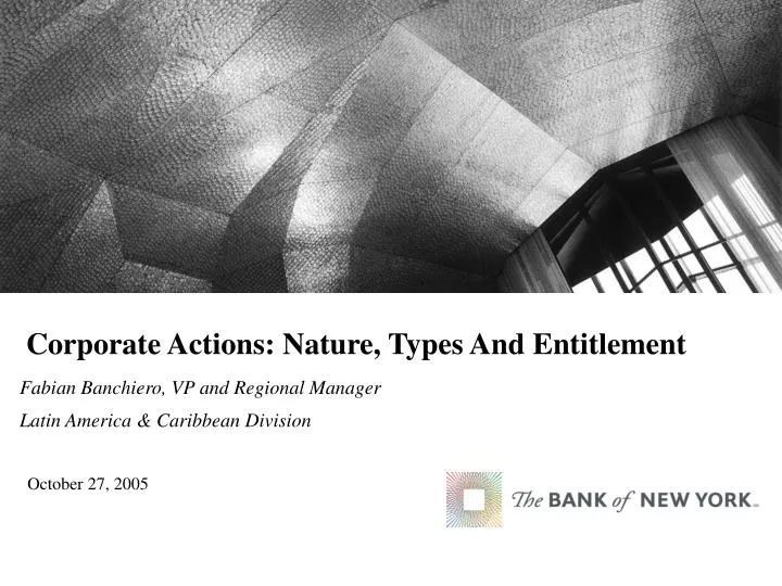 corporate actions nature types and entitlement