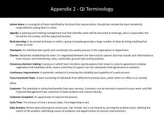 Appendix 2 - QI Terminology