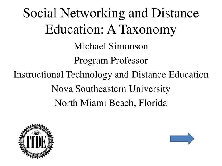 social networking and distance education a taxonomy